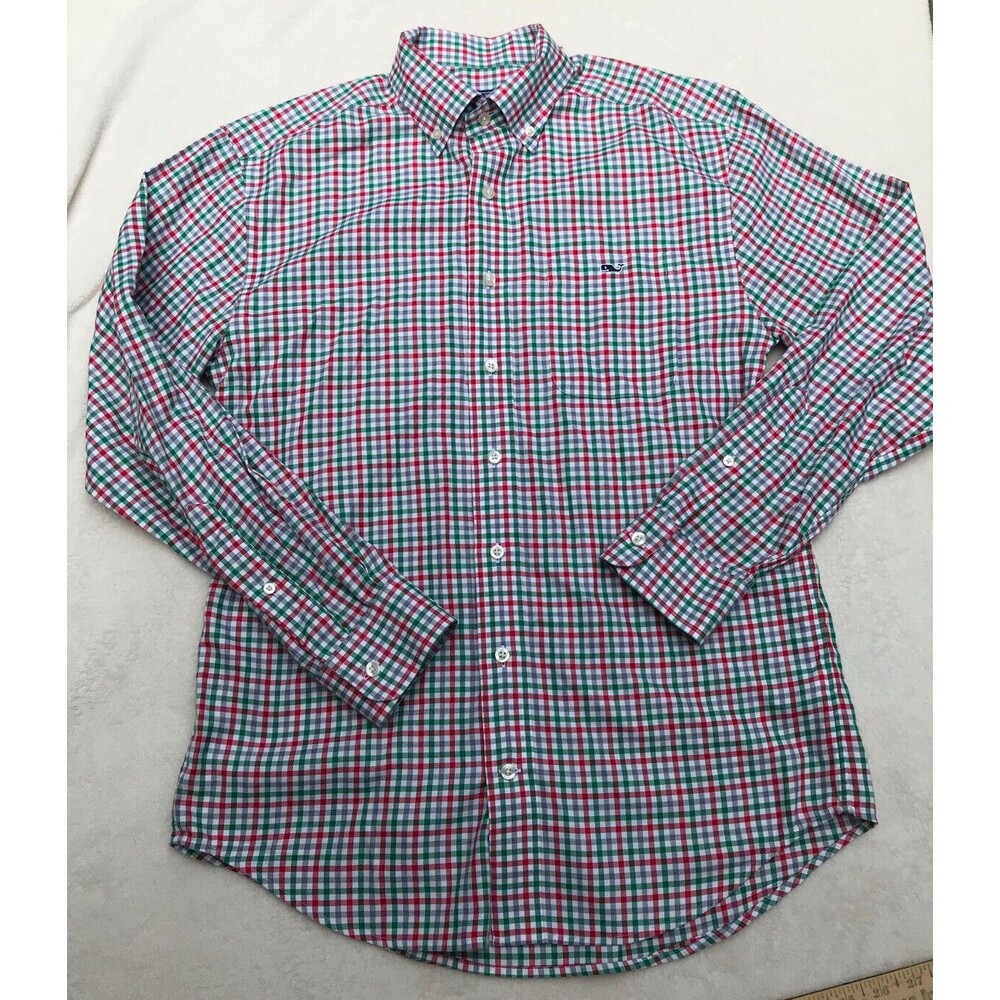 Vineyard Vines Classic Fit Tucker Men's Blue White S Dress Shirt Button-Down EUC